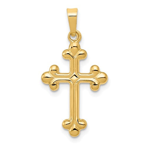 14k-polished-budded-cross-pendant-SolomonJeweler-Wichita-KS-CustomJewelry