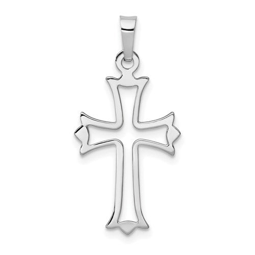 14k-white-gold-polished-cut-out-fleur-de-lis-cross-pendant-SolomonJeweler-Wichita-KS-CustomJewelry