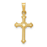 14k-polished-small-fleur-de-lis-cross-pendant-SolomonJeweler-Wichita-KS-CustomJewelry