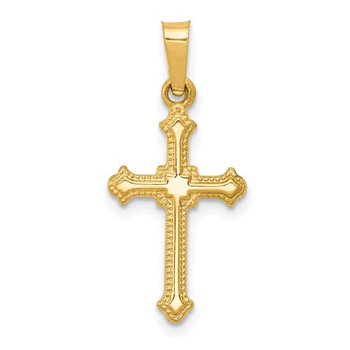 14k-polished-small-fleur-de-lis-cross-pendant-SolomonJeweler-Wichita-KS-CustomJewelry