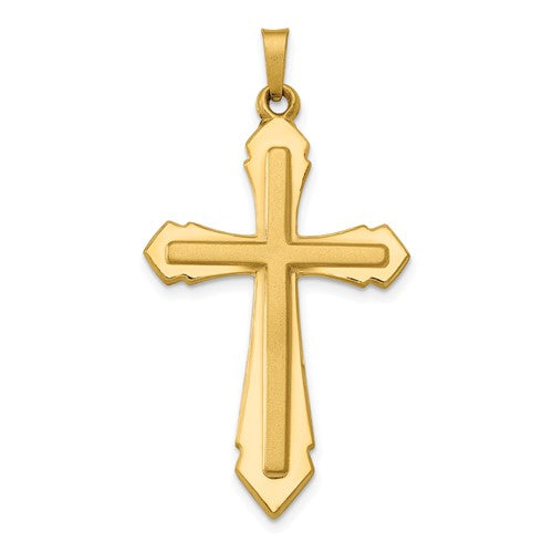 14k-polished-and-satin-passion-cross-pendant-SolomonJeweler-Wichita-KS-CustomJewelry