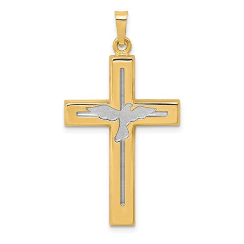 14k-w-rhodium-polished-and-satin-cross-w-dove-pendant-SolomonJeweler-Wichita-KS-CustomJewelry