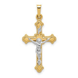 14k-two-tone-polished-inri-crucifix-pendant-SolomonJeweler-Wichita-KS-CustomJewelry