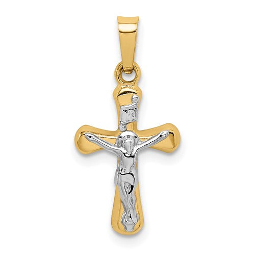 14k-w-rhodium-polished-inri-rounded-crucifix-pendant-SolomonJeweler-Wichita-KS-CustomJewelry