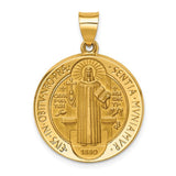 14k-polished-satin-st-benedict-reversible-hollow-medal-SolomonJeweler-Wichita-KS-CustomJewelry