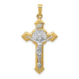 14k-w-rhodium-st-benedict-hollow-medal-inri-crucifix-pendant-SolomonJeweler-Wichita-KS-CustomJewelry