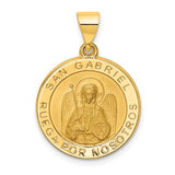 14k-polished-satin-hollow-spanish-st-gabriel-medal-pendant-SolomonJeweler-Wichita-KS-CustomJewelry