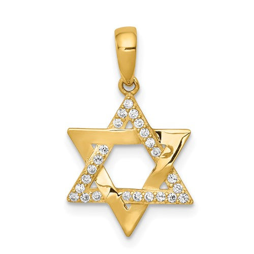 14k-polished-cz-star-of-david-pendant-SolomonJeweler-Wichita-KS-CustomJewelry