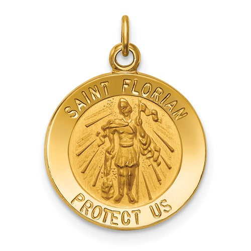 14k-solid-polished-satin-small-st-florian-medal-SolomonJeweler-Wichita-KS-CustomJewelry