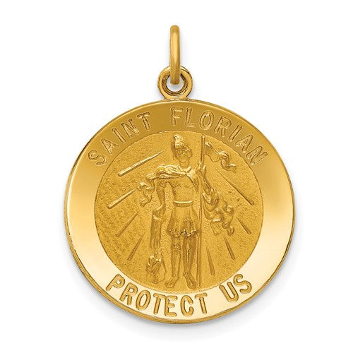 14k-solid-polished-satin-medium-st-florian-medal-SolomonJeweler-Wichita-KS-CustomJewelry