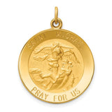 14k-solid-polished-satin-medium-round-st-michael-medal-SolomonJeweler-Wichita-KS-CustomJewelry