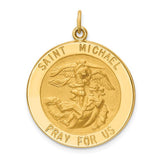 14k-solid-polished-satin-large-round-st-michael-medal-SolomonJeweler-Wichita-KS-CustomJewelry