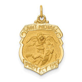 14k-solid-polished-satin-small-st-michael-badge-medal-SolomonJeweler-Wichita-KS-CustomJewelry