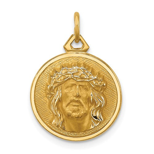 14k-polished-satin-small-round-jesus-medal-SolomonJeweler-Wichita-KS-CustomJewelry