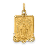 14k-solid-polished-satin-rectangle-framed-miraculous-medal-SolomonJeweler-Wichita-KS-CustomJewelry