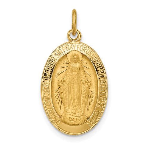 14k-solid-polished-satin-oval-miraculous-medal-SolomonJeweler-Wichita-KS-CustomJewelry