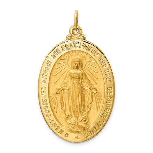 14k-solid-polished-satin-large-oval-miraculous-medal-SolomonJeweler-Wichita-KS-CustomJewelry