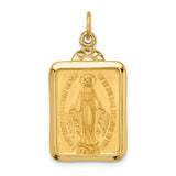 14k-solid-polished-satin-rectangle-w-fan-top-miraculous-medal-SolomonJeweler-Wichita-KS-CustomJewelry