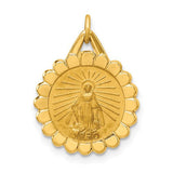 14k-solid-polished-satin-small-round-scalloped-miraculous-medal-SolomonJeweler-Wichita-KS-CustomJewelry