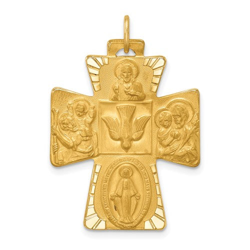 14k-solid-polished-satin-large-4-way-medal-cross-SolomonJeweler-Wichita-KS-CustomJewelry