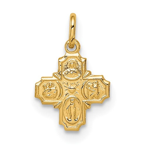 14k-solid-polished-tiny-4-way-medal-SolomonJeweler-Wichita-KS-CustomJewelry