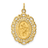 14k-solid-polished-satin-medium-fancy-pierced-oval-st-christopher-medal-SolomonJeweler-Wichita-KS-CustomJewelry