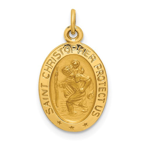 14k-solid-polished-satin-extra-small-oval-st-christopher-medal-SolomonJeweler-Wichita-KS-CustomJewelry
