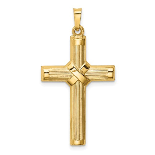 14k-hollow-polished-center-x-cross-SolomonJeweler-Wichita-KS-CustomJewelry