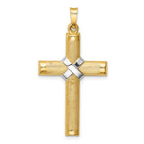 14k-hollow-polished-rhodium-center-x-cross-SolomonJeweler-Wichita-KS-CustomJewelry