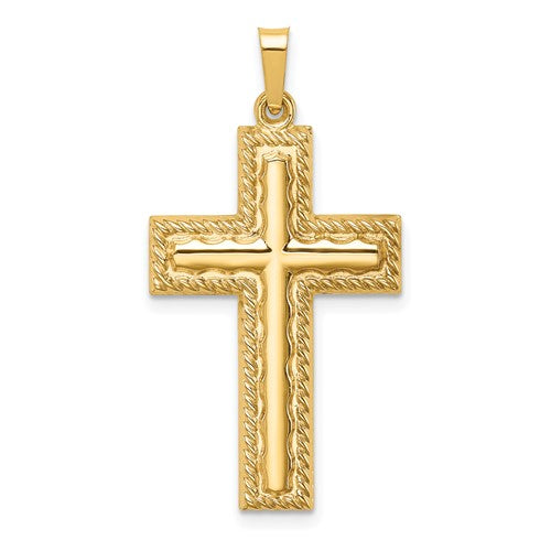 14k-hollow-polished-rope-edge-latin-cross-SolomonJeweler-Wichita-KS-CustomJewelry