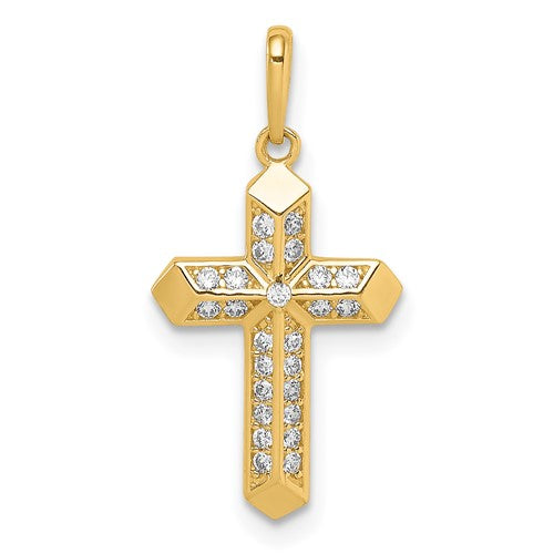 14k-cross-cz-pendant-SolomonJeweler-Wichita-KS-CustomJewelry