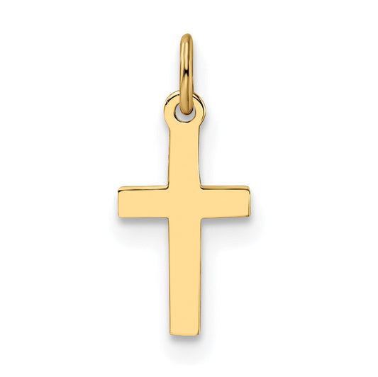 14k Polished Solid Cross Pendant - Solomon Jewelers
