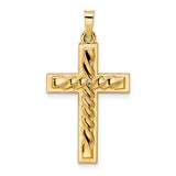 14k-polished-and-twisted-hollow-cross-pendant-SolomonJeweler-Wichita-KS-CustomJewelry