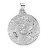 14k-white-gold-polished-and-satin-hollow-jesus-face-disc-pendant-SolomonJeweler-Wichita-KS-CustomJewelry