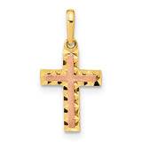14k-two-tone-diamond-cut-cross-pendant-SolomonJeweler-Wichita-KS-CustomJewelry