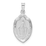 14k-white-gold-polished-and-satin-solid-miraculous-medal-pendant-SolomonJeweler-Wichita-KS-CustomJewelry