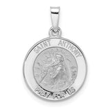 14k-white-gold-polished-and-satin-hollow-st-anthony-medal-pendant-SolomonJeweler-Wichita-KS-CustomJewelry