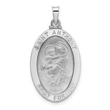 14k-white-gold-polished-solid-oval-st-anthony-medal-pendant-SolomonJeweler-Wichita-KS-CustomJewelry