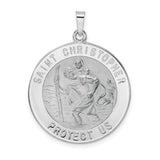 14k-white-gold-polished-saint-christopher-solid-medal-pendant-SolomonJeweler-Wichita-KS-CustomJewelry