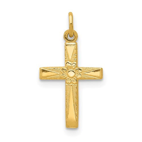 14k-floral-cross-charm-SolomonJeweler-Wichita-KS-CustomJewelry