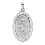 14k-white-gold-polished-saint-joseph-oval-solid-medal-pendant-SolomonJeweler-Wichita-KS-CustomJewelry