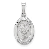 14k-white-gold-polished-and-satin-hollow-oval-st-jude-thaddeus-medal-SolomonJeweler-Wichita-KS-CustomJewelry