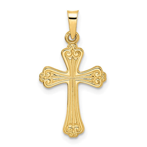 14k-polished-solid-fancy-design-cross-pendant-SolomonJeweler-Wichita-KS-CustomJewelry