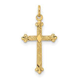 14k-polished-and-textured-solid-diamond-shape-cross-pendant-SolomonJeweler-Wichita-KS-CustomJewelry
