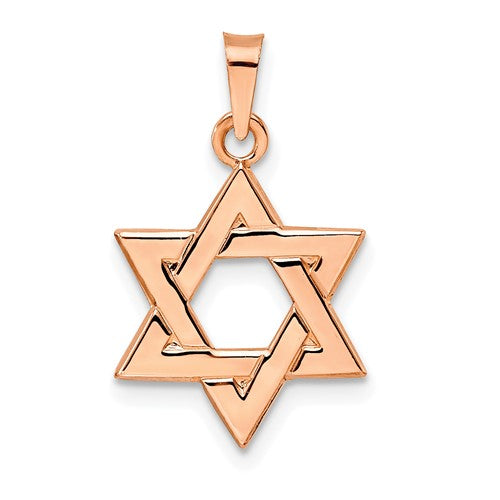 14k-rose-polished-solid-star-of-david-pendant-SolomonJeweler-Wichita-KS-CustomJewelry