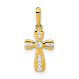 14k-polished-cz-cross-pendant-SolomonJeweler-Wichita-KS-CustomJewelry