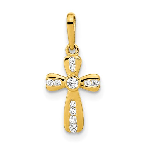 14k-polished-cz-cross-pendant-SolomonJeweler-Wichita-KS-CustomJewelry