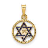 14k-polished-solid-enameled-star-of-david-in-frame-pendant-SolomonJeweler-Wichita-KS-CustomJewelry