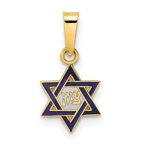 14k-polished-and-enameled-solid-star-of-david-pendant-SolomonJeweler-Wichita-KS-CustomJewelry