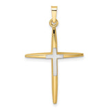 14k-two-tone-polished-solid-double-cross-pendant-SolomonJeweler-Wichita-KS-CustomJewelry
